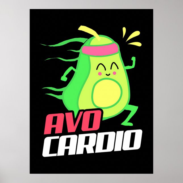 Avocado Cardio Exercise Poster (Front)