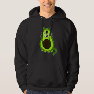 Avocado Cat Healthy Eating Vegan Animal Cats Hoodie