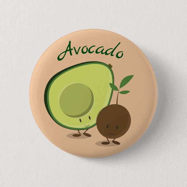 Avocado characters | Button (Front)