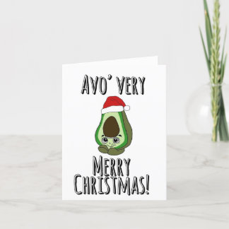 Avocado Christmas card. Holiday Card