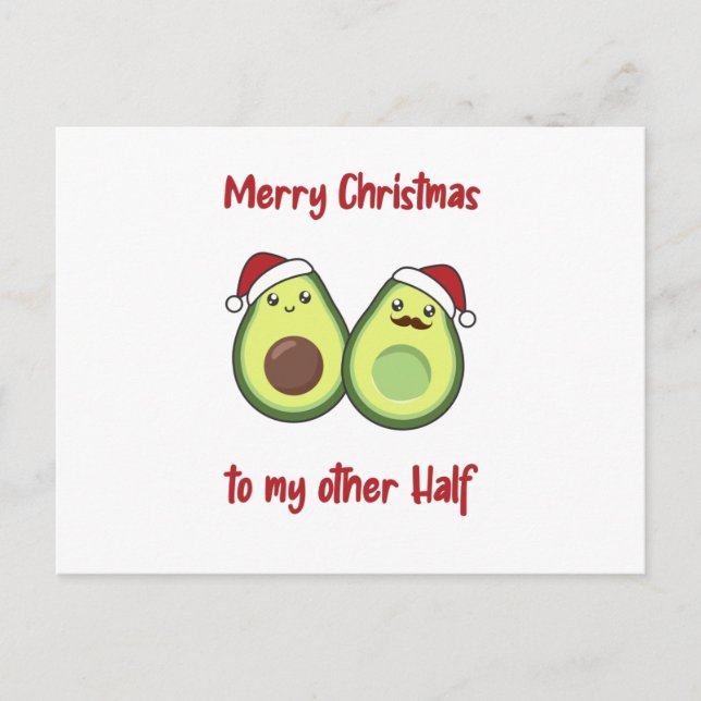 Avocado Christmas Lights Funny Avocados Postcard (Front)