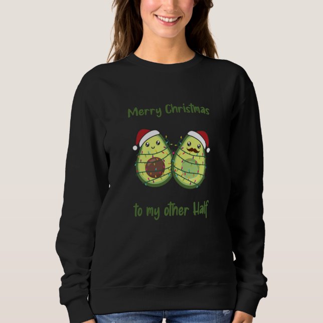 Avocado Christmas Lights Funny Avocados Sweatshirt (Front)