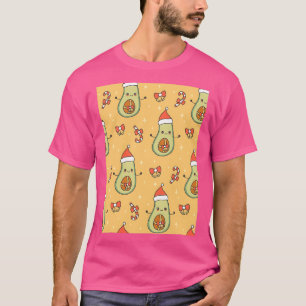 avocado christmas santa cute pattern T-Shirt
