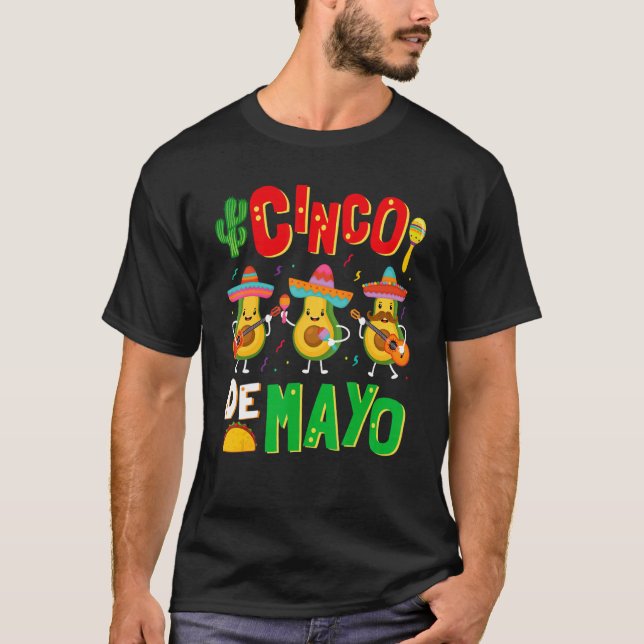 Avocado Cinco De Mayo Mens Womens Mexican Fiesta 5 T-Shirt (Front)