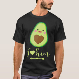 Avocado couple I love him partner Valentine's Day T-Shirt