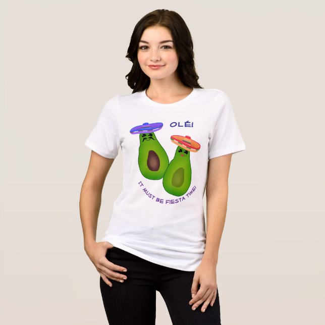 Avocado Couple w Sombreros Tri-Blend Shirt (Front Full)