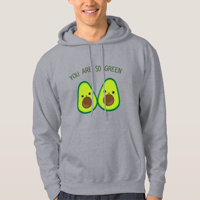 Avocado Couple You Are So Green Mens Hoodie (Front)