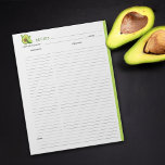 Avocado Culinary Recipe Notepad<br><div class="desc">A simple notepad with avocado for recipe organisation.</div>