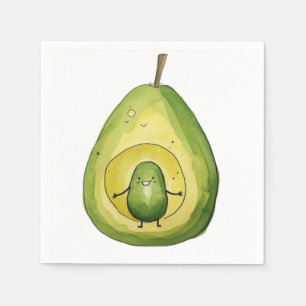 Avocado, cute baby avocado design napkin
