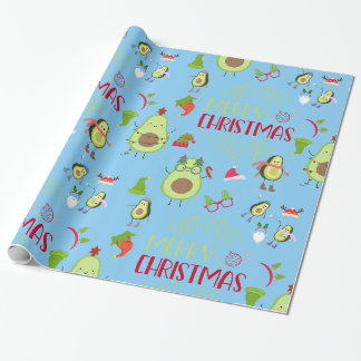 Avocado cute Merry Christmas Wrapping Paper