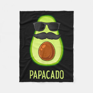 Avocado Dad Papacado Funny Daddy Father Avocado Fleece Blanket