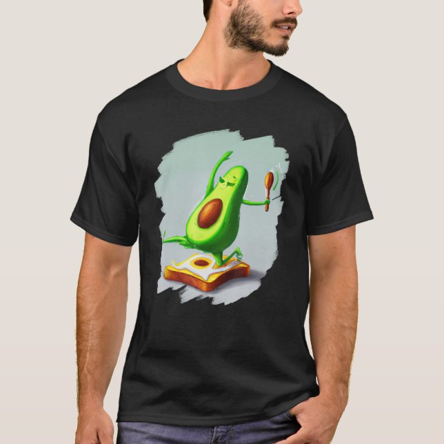 Avocado Dancing on Toast Cute Avocado Bread Foodie T-Shirt (Front)