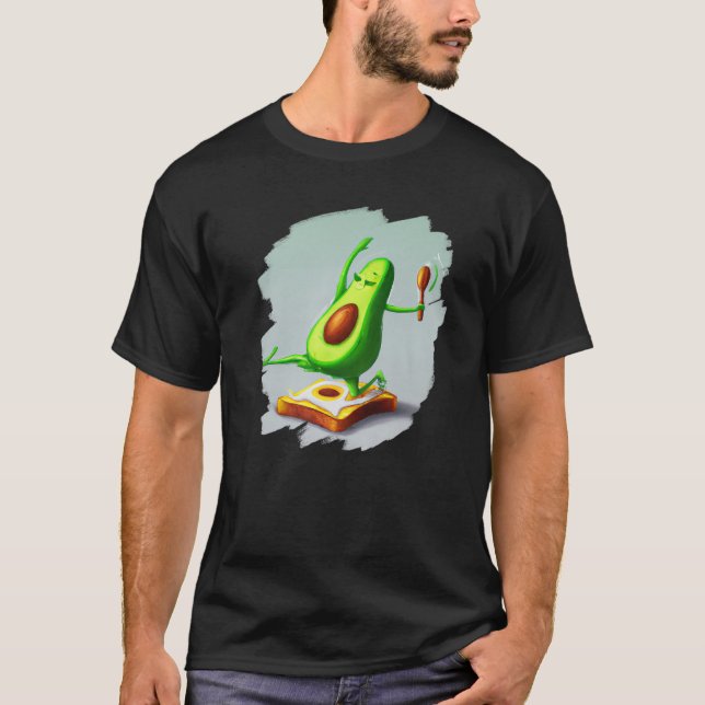 Avocado Dancing on Toast Cute Avocado Bread Foodie T-Shirt (Front)