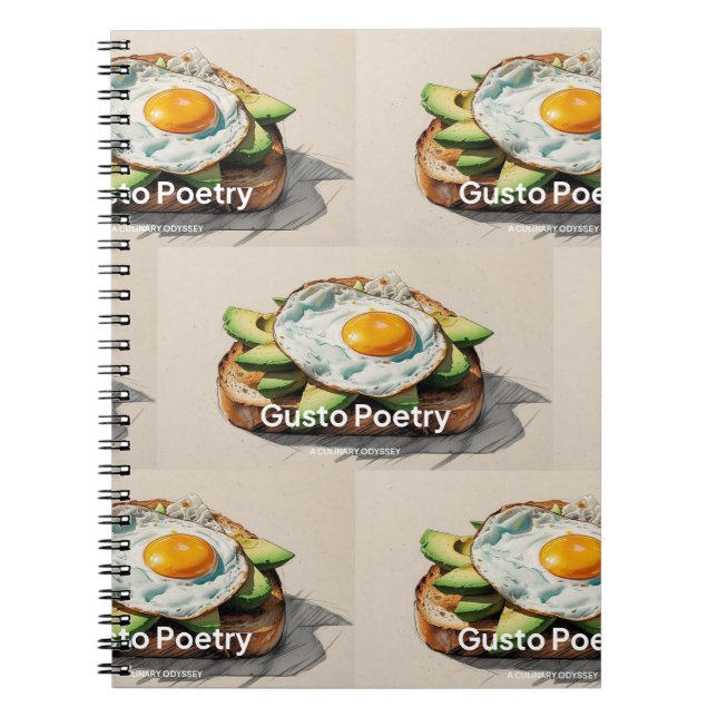 Avocado & Egg Toast Gusto Poetry Notebook (Front)