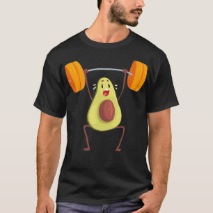 Avocado exercising with barbell funny installing m T-Shirt