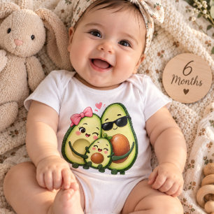 Avocado Family Baby Bodysuit – Cute Mum Dad Baby