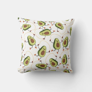 Avocado Fitness: Cute Vintage Pattern Cushion
