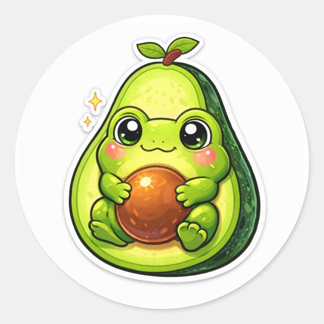 Avocado Frog Classic Round Sticker (Front)