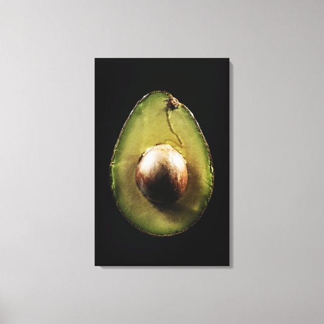 Avocado,Fruit,Black background Canvas Print (Front)