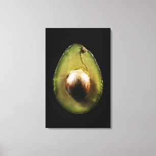 Avocado,Fruit,Black background Canvas Print
