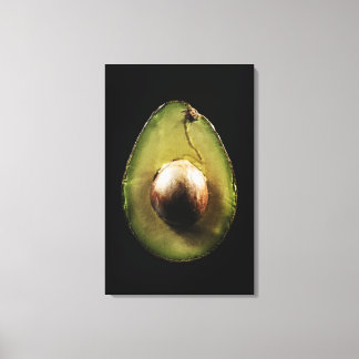 Avocado,Fruit,Black background Canvas Print