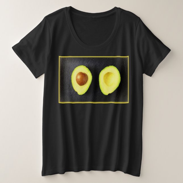 "Avocado Fruit" Cute Photo. Buy Now Plus Size T-Shirt (Design Front)