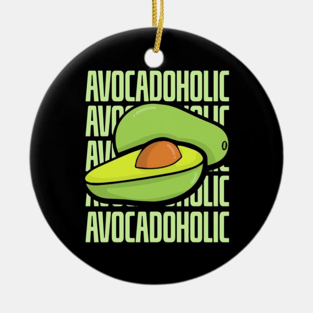 Avocado Fruit Food Ceramic Tree Decoration (Front)