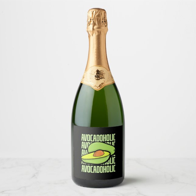 Avocado Fruit Food Sparkling Wine Label (Front)