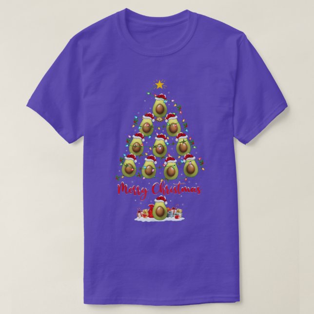 Avocado Fruit Lover Matching Santa Avocado Christm T-Shirt (Design Front)