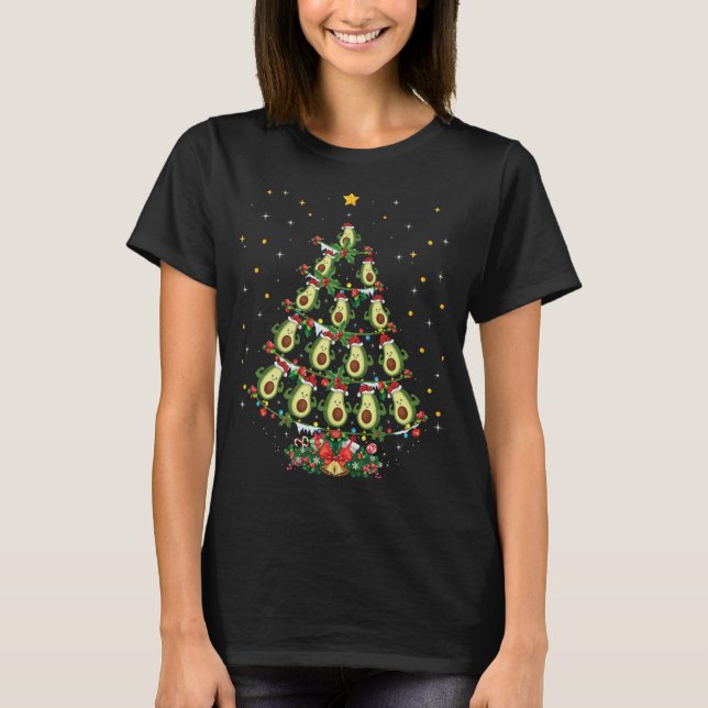 Avocado Fruit Lover Xmas Santa Hat Avocado Christm T-Shirt (Front)