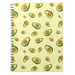Avocado Fruit Pattern Notebook