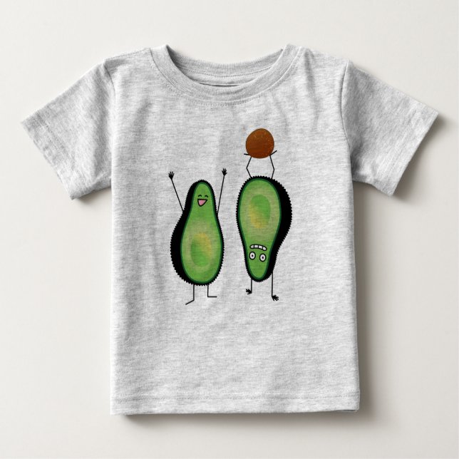 Avocado funny cheering handstand green pit baby T-Shirt (Front)
