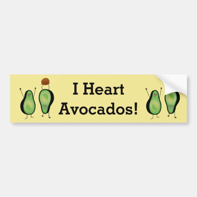 Avocado funny cheering handstand green pit bumper sticker (Front)