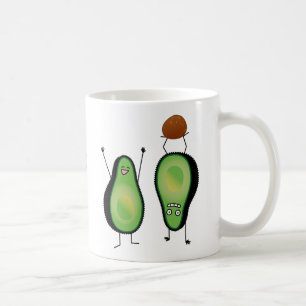 Avocado funny cheering handstand green pit coffee mug