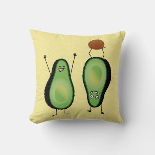 Avocado funny cheering handstand green pit cushion