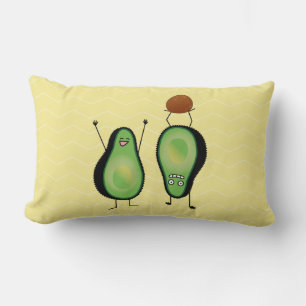 Avocado funny cheering handstand green pit lumbar cushion
