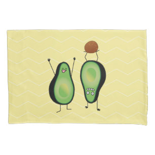 Avocado funny cheering handstand green pit pillowcase