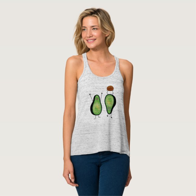 Avocado funny cheering handstand green pit singlet (Front Full)