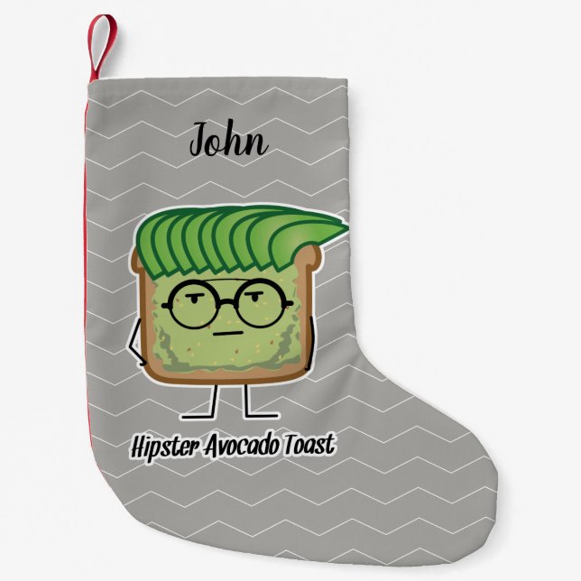 Avocado funny cheering handstand green pit small christmas stocking (Front)