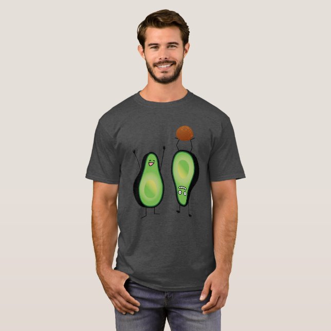 Avocado funny cheering handstand green pit T-Shirt (Front Full)