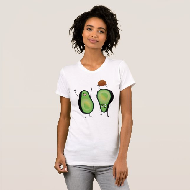 Avocado funny cheering handstand green pit T-Shirt (Front Full)