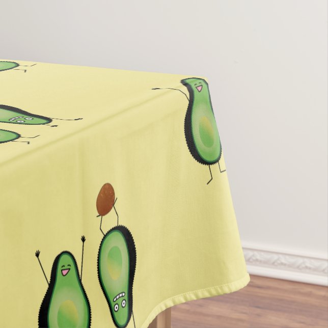 Avocado funny cheering handstand green pit tablecloth (In Situ)