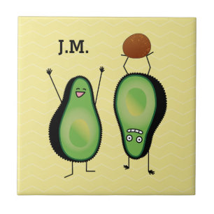 Avocado funny cheering handstand green pit tile