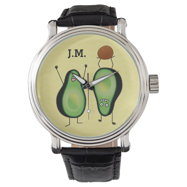 Avocado funny cheering handstand green pit watch (Front)
