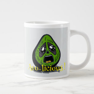 Avocado funny face invitation large coffee mug