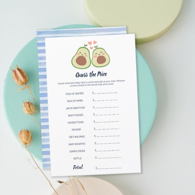 Avocado Gender Neutral Baby Shower Guess Price (Avocado Gender Neutral Baby Shower Guess Price Game)