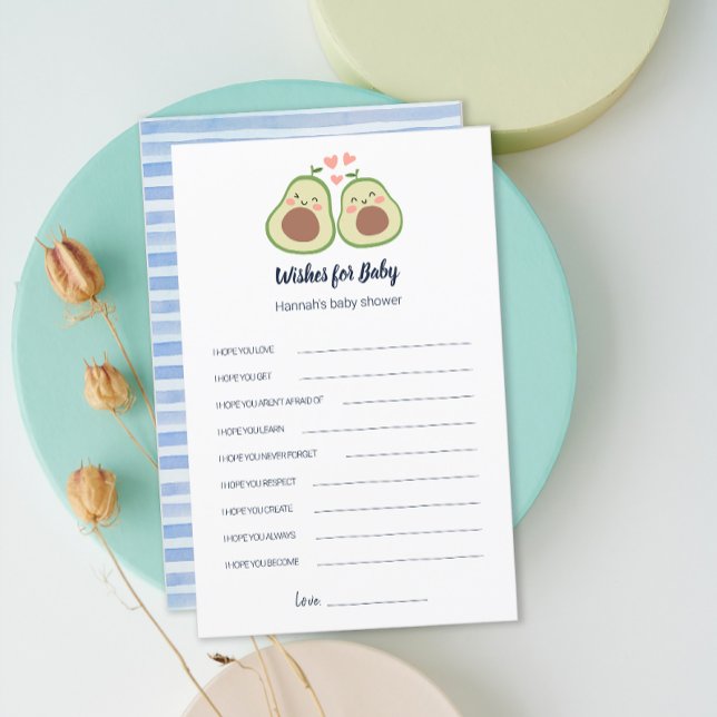 Avocado Gender Neutral Baby Shower Wishes Game (Avocado Gender Neutral Baby Shower Wishes Game)