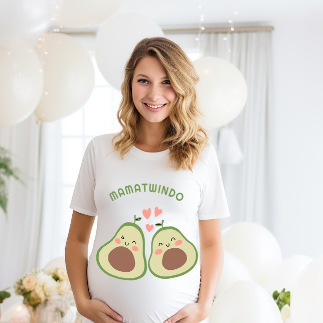 Avocado Gender Neutral Twins Mum to be T-Shirt (Avocado Gender Neutral Twins Mom to be T-Shirt)