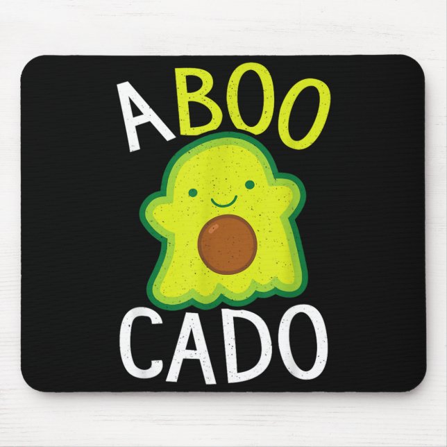 Avocado Ghost Halloween Funny Avocado Mouse Pad (Front)