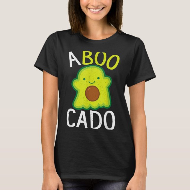 Avocado Ghost Halloween Funny Avocado T-Shirt (Front)